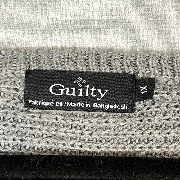 Guilty Sweater Pull Over Light Weight Wide Hem Sz 1X Grey - Picture 4 of 7